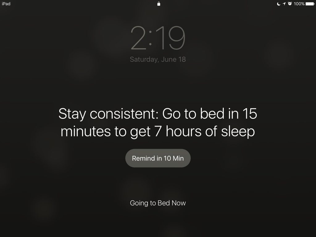 iOS10ClockBedtimeNotification